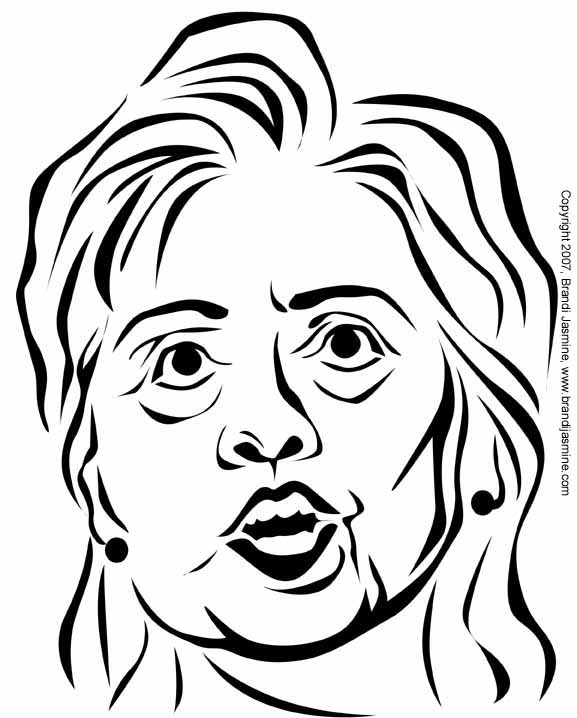 577x718 Hillary Clinton Pumpkin Carving Pattern