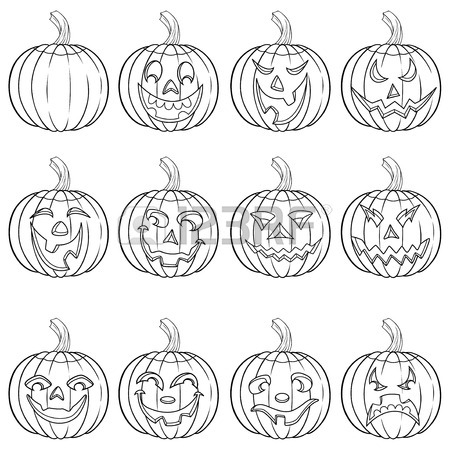 450x450 Set Of Ten Ghost Outline With Various Characters Isolated