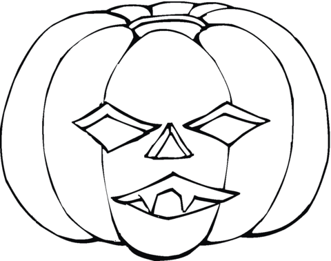 480x378 Scary Jack O Lantern Coloring Page Free Printable Coloring Pages