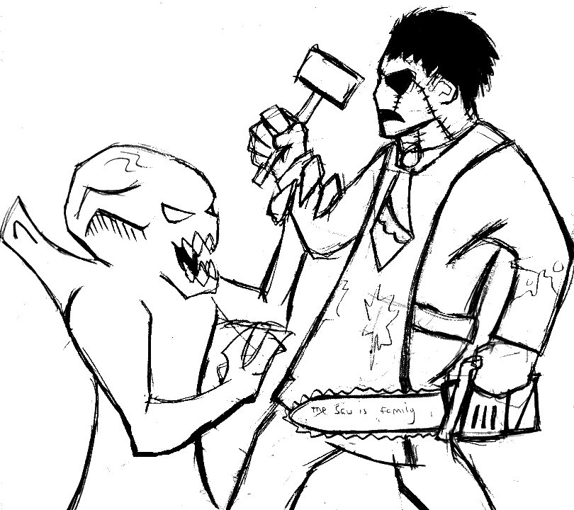 810x720 Leatherface Vs. Pumpkinhead By Rixshaw