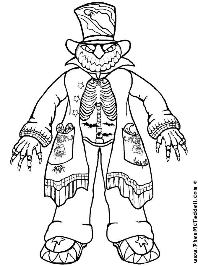 670x900 Pumpkin Head Coloring Page
