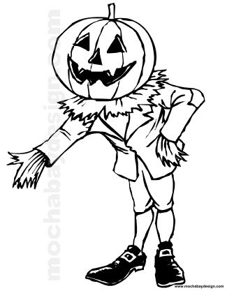 325x420 Pumpkinhead Printable Halloween Kids Coloring Page