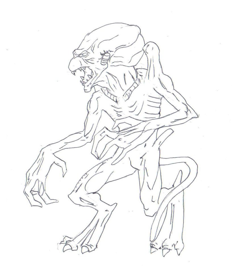 817x977 Pumpkinhead Drawing By Electronicdave