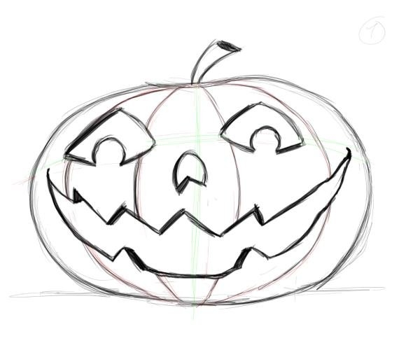 600x500 Simple Pumpkin Drawing Free Design Templates