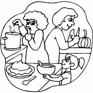 300x300 Cooking Pumpkin Pie Coloring Page