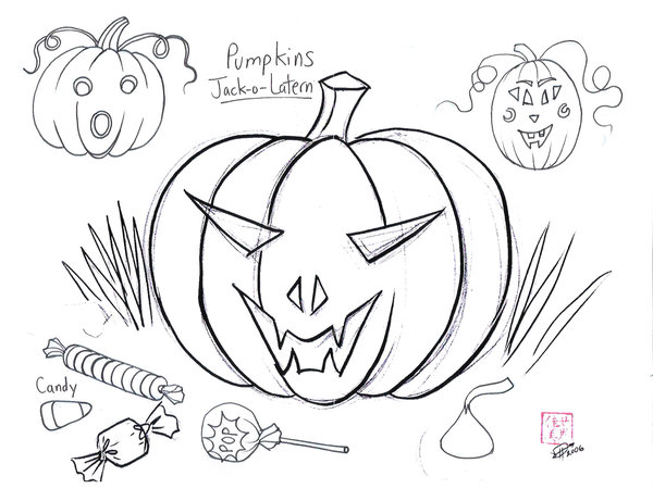600x461 Draw A Pumpkin By Diana Huang
