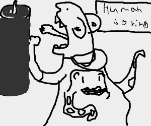 300x250 Deformed Boxer Trains On Punching Bag (Drawing By Granola Jones)