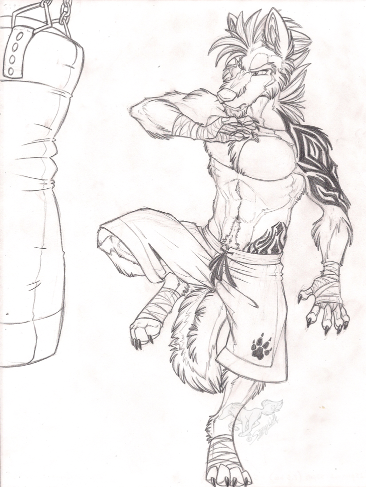 732x975 Punching Bag Sketch Weasyl