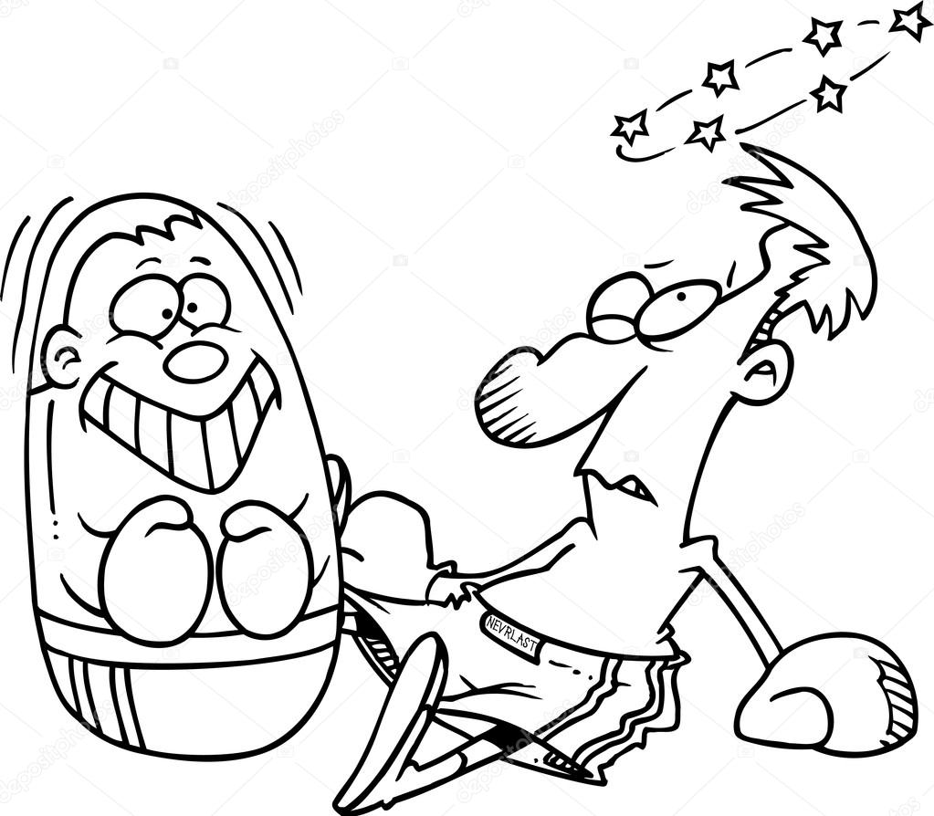 1023x894 Cartoon Punching Bag Knockout Stock Vector Ronleishman