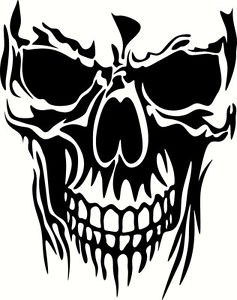 237x300 Skull Die Cut Vinyl Decal Sticker Window Car Truck Atv Utv Bumper