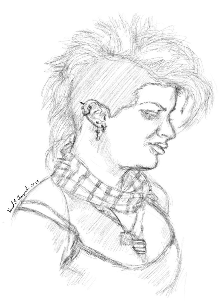 762x1048 Punk Girl Drawing By Abaxvahl