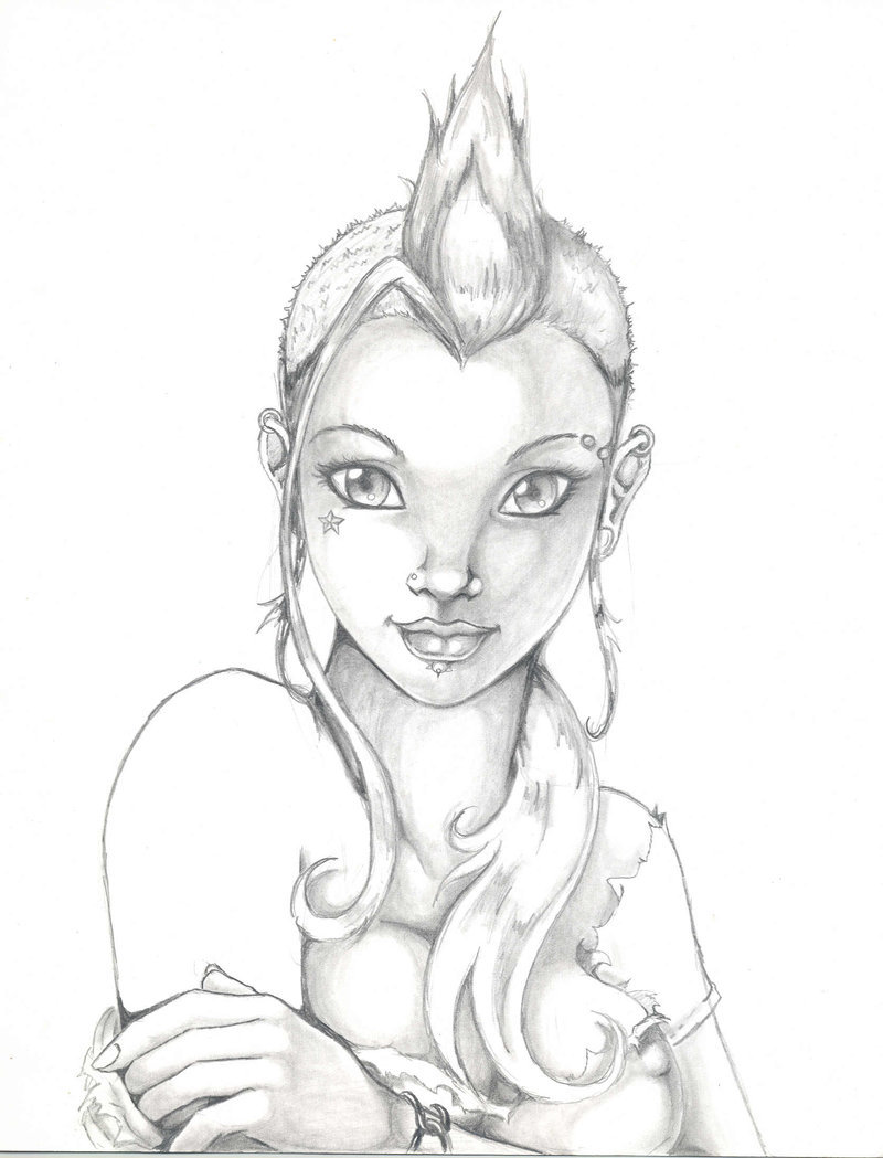 800x1049 Punk Girl Unfinished By Darkspork69