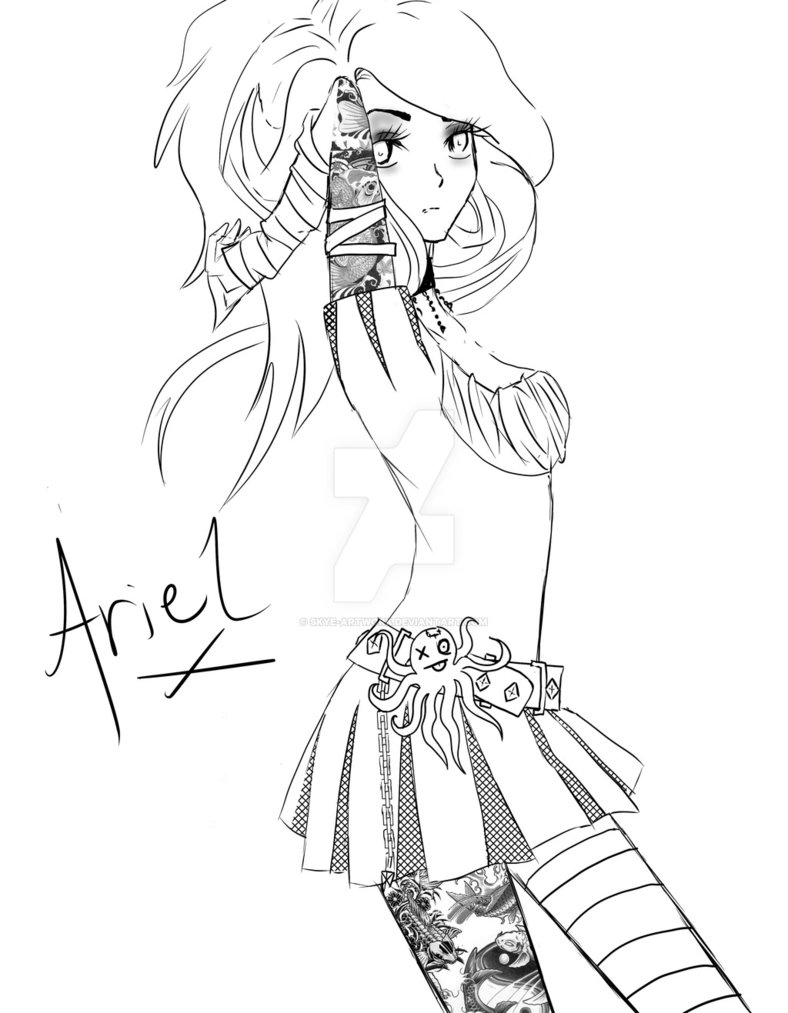 788x1013 Punk Rock Disney Princesses Ariel By Skye Artwork
