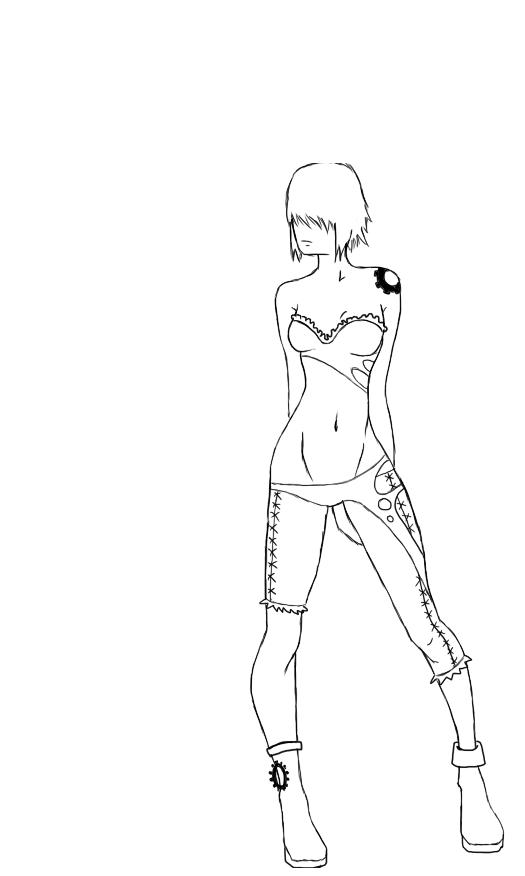 525x876 Lineart Steam Punk Girl By Kasumimanga