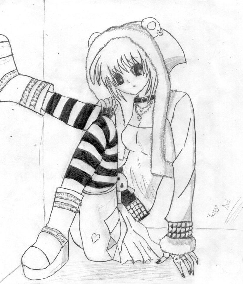 827x967 Punk Girl Draw 3 By Hika82