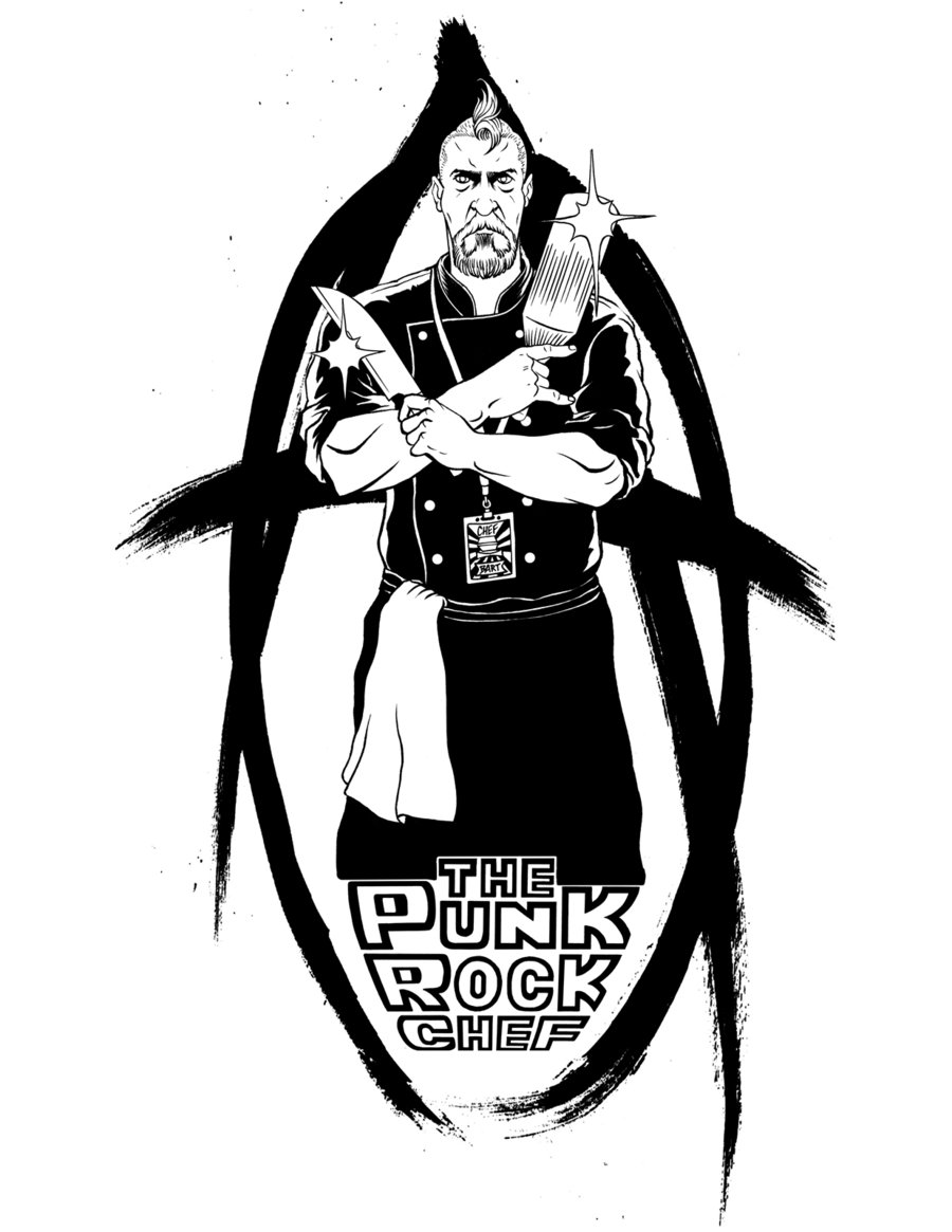900x1165 The Punk Rock Chef Inks By Davidgmiley