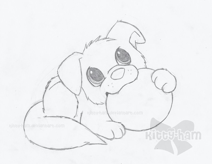 900x699 Puppy Sketch 2 By Kitty Ham