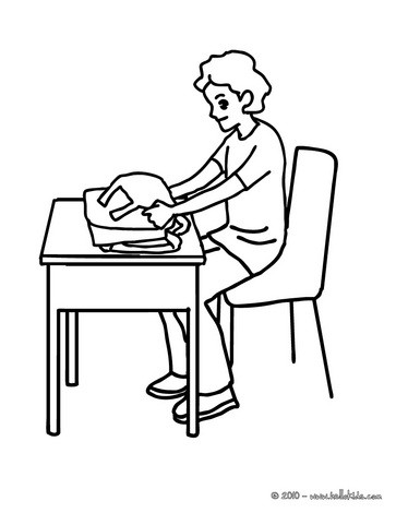 363x470 Pupil With His Schoolbag Coloring Pages