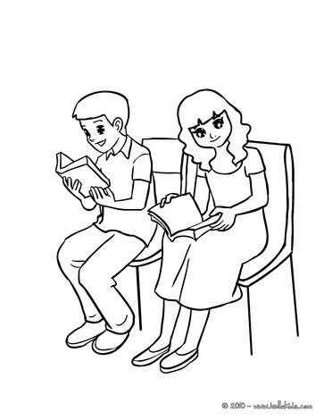 363x470 Pupils Reading A Book In The Classsroom Coloring Pages