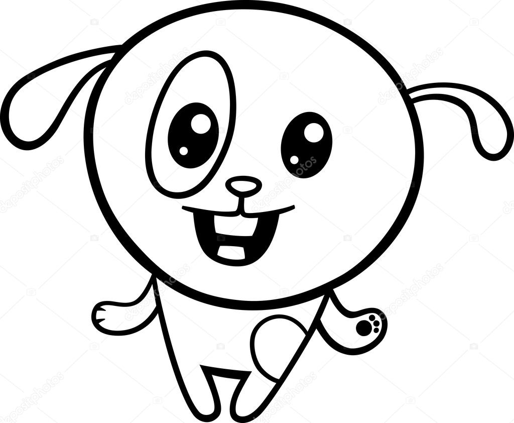 1024x842 Cartoon Kawaii Puppy Coloring Page Stock Vector Izakowski