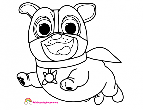 595x460 Puppy Dog Pals Captain Dog Coloring Page