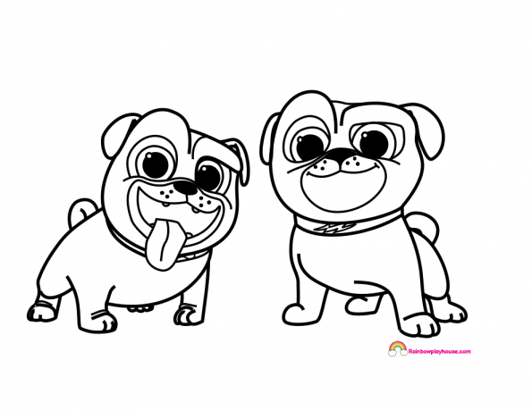 595x460 Disney's Puppy Dog Pal's Bingo And Rolly Coloring Page