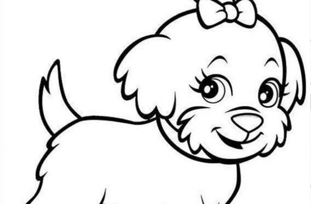 640x420 Puppies Coloring Pages Cute Drawing Kids Puppy Pictures To Draw