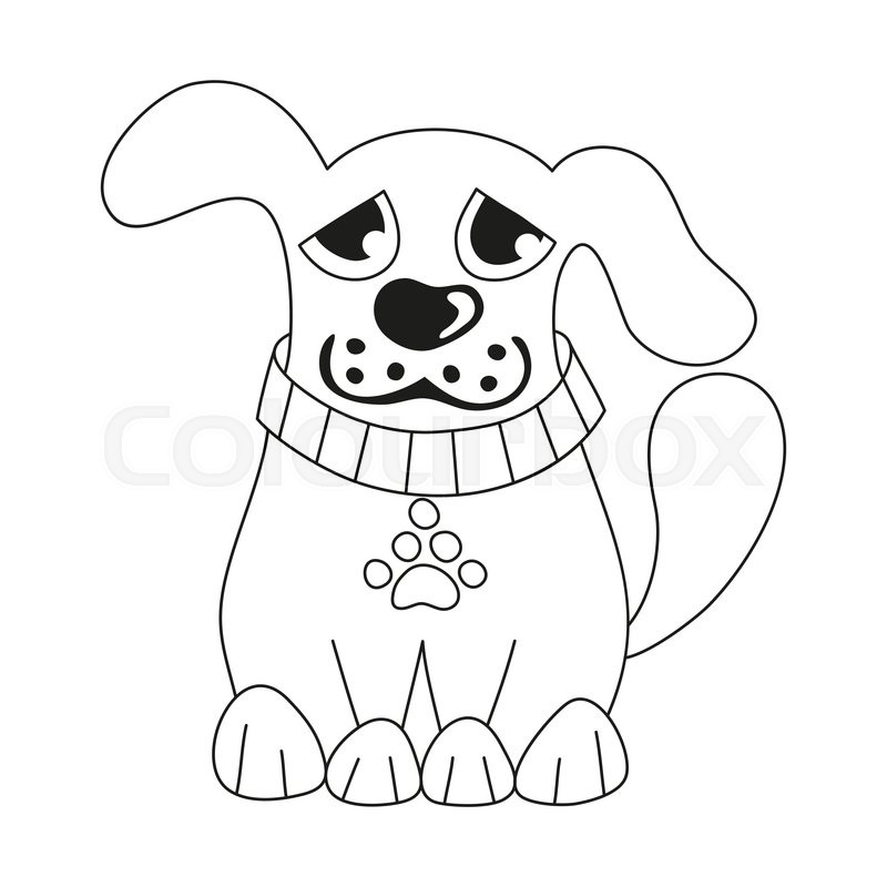 800x800 Cartoon Puppy, Vector Illustration Of Cute Dog Wearing Collar