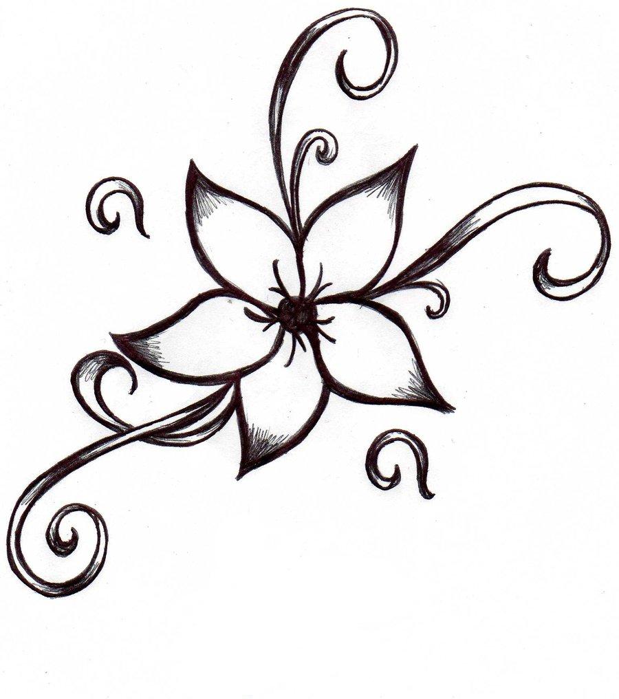 Purple Flower Drawing at GetDrawings | Free download