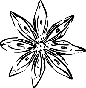 288x297 Flower Outline Clip Art