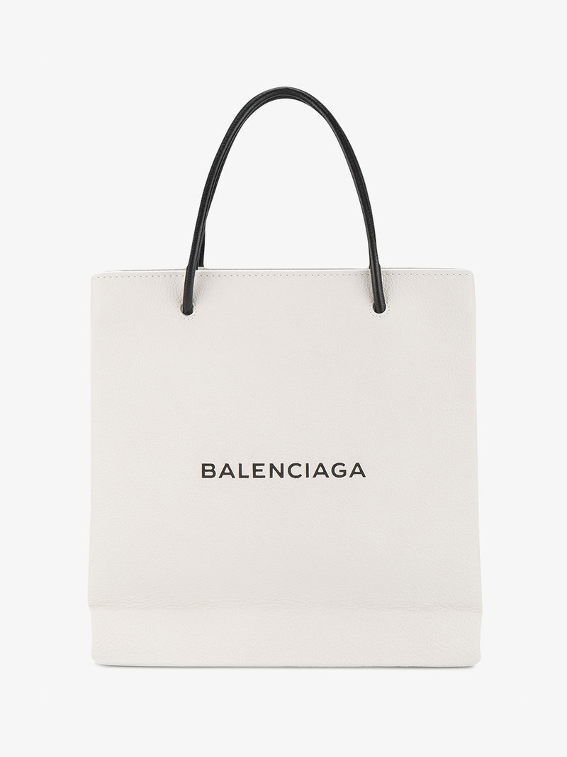 800x1067 Balenciaga White Shopping Small Leather Tote Bag Tote Bags Browns