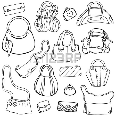450x450 A Set Of Purses. Cute Different Shapes And Prints. Royalty Free