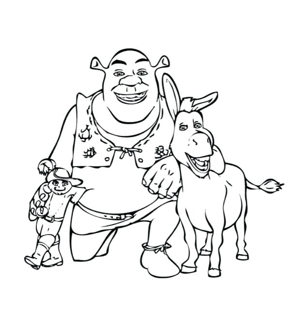 600x669 Cool Donkey Coloring Pages Kids Puss In Boots Take Picture