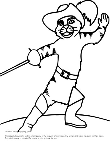 371x480 Puss In Boots Fighting Coloring Page Free Printable Coloring Pages