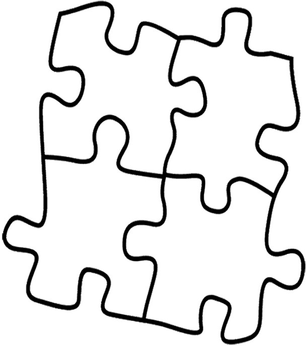 610x687 Puzzle Piece Coloring Page