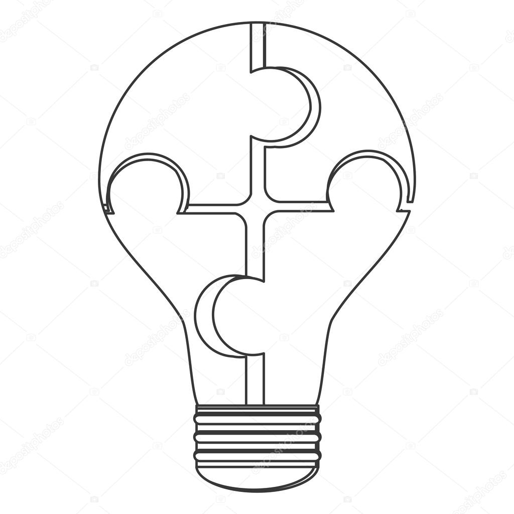1024x1024 Puzzle Pieces Creating Lightbulb Icon Stock Vector Jemastock