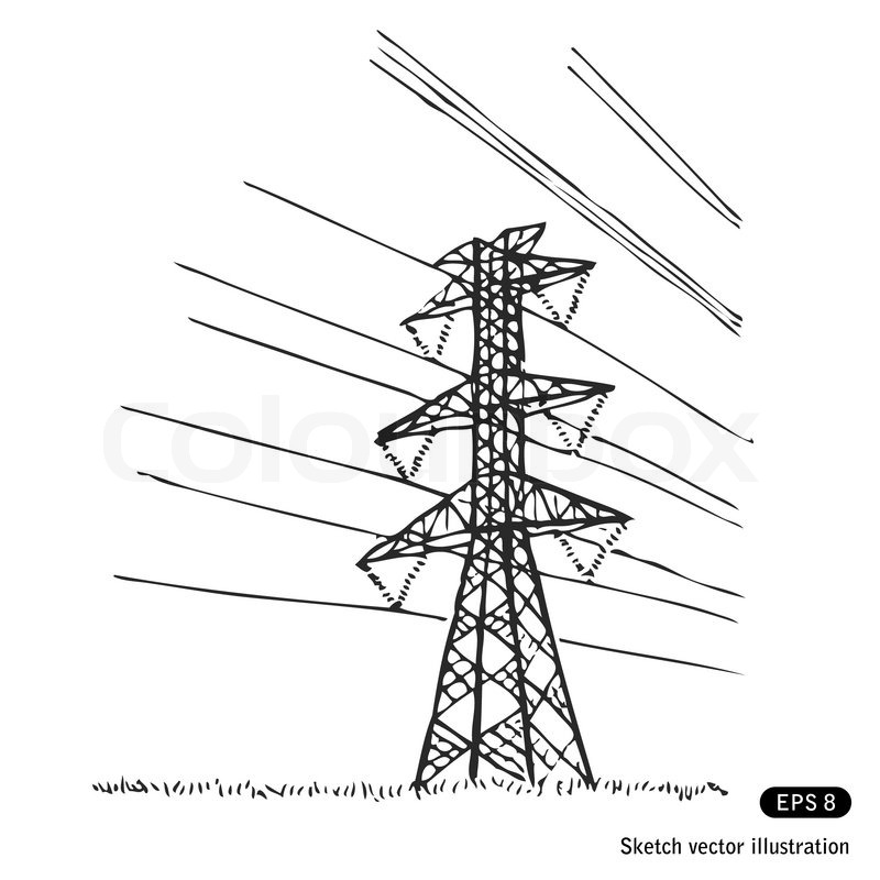 800x800 Power Lines Stock Vector Colourbox