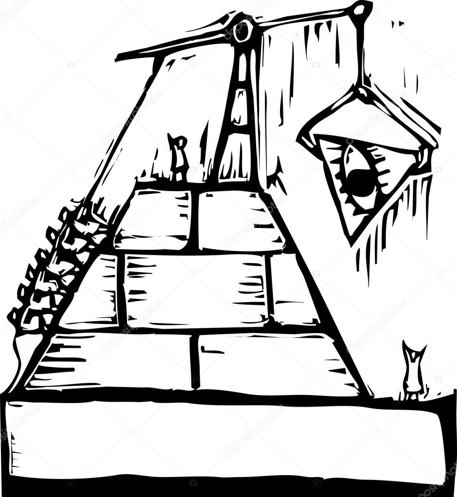 940x1023 Masonic Pyramid Construction Stock Vector Xochicalco