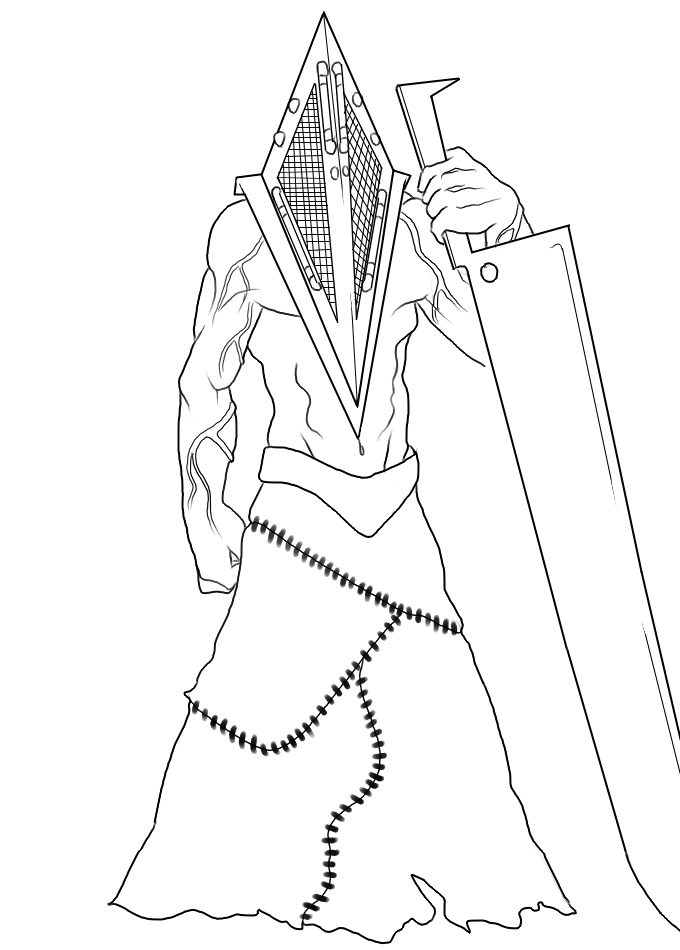 680x950 Pyramid Head Lineart By Darksojin