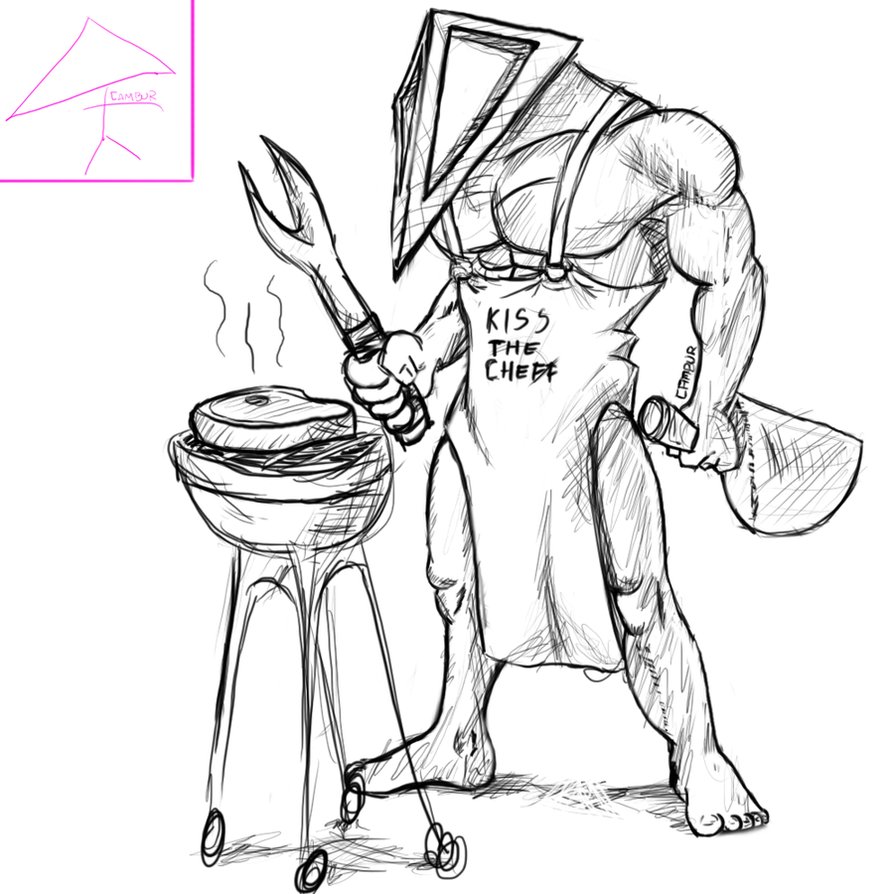 894x894 Pyramid Head Sunday Sketch By Camburxp