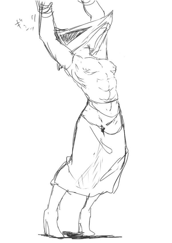 602x850 Pyramid Head Sketch Silent Hill Pyramid Head