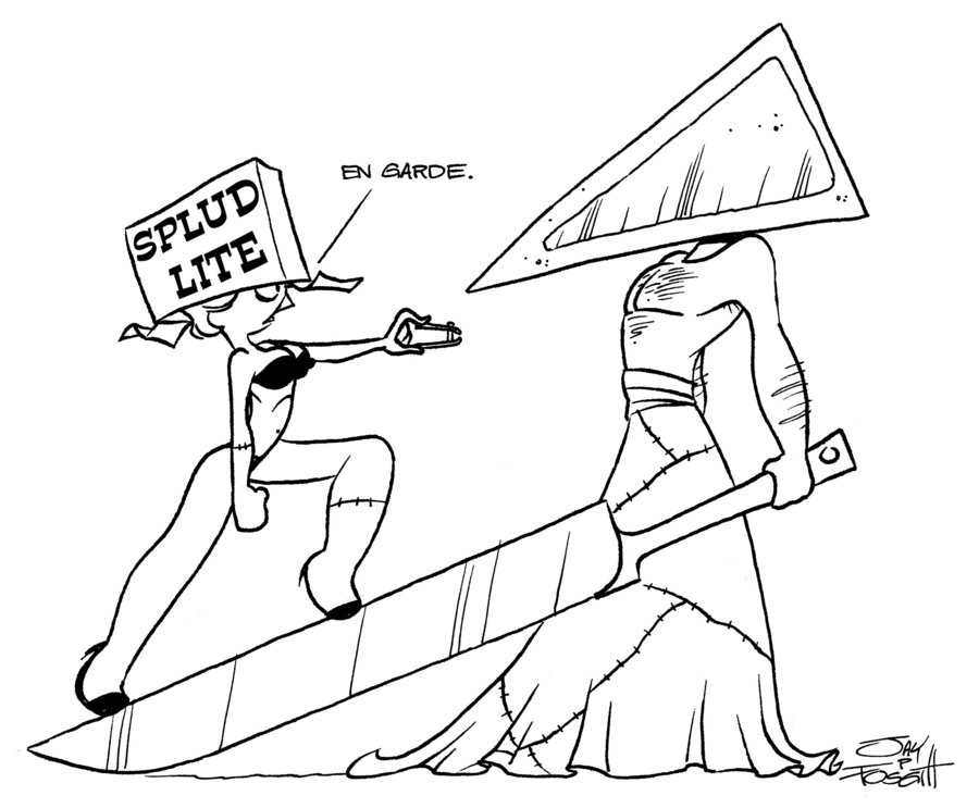 900x743 Zombie Chick Vs Pyramid Head By Jayfosgitt