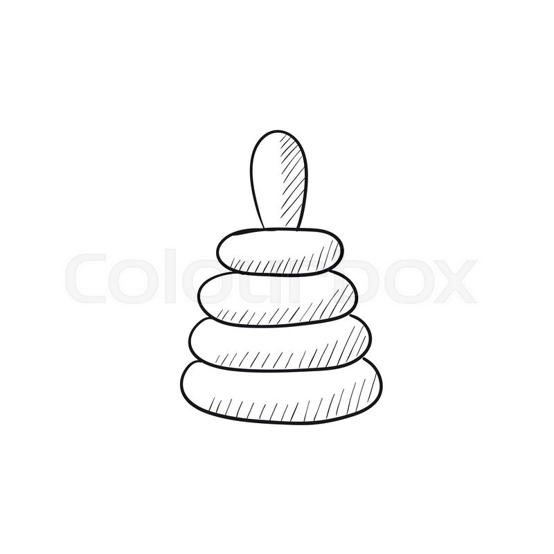 800x800 Pyramid Toy Vector Sketch Icon Isolated On Background. Hand Drawn