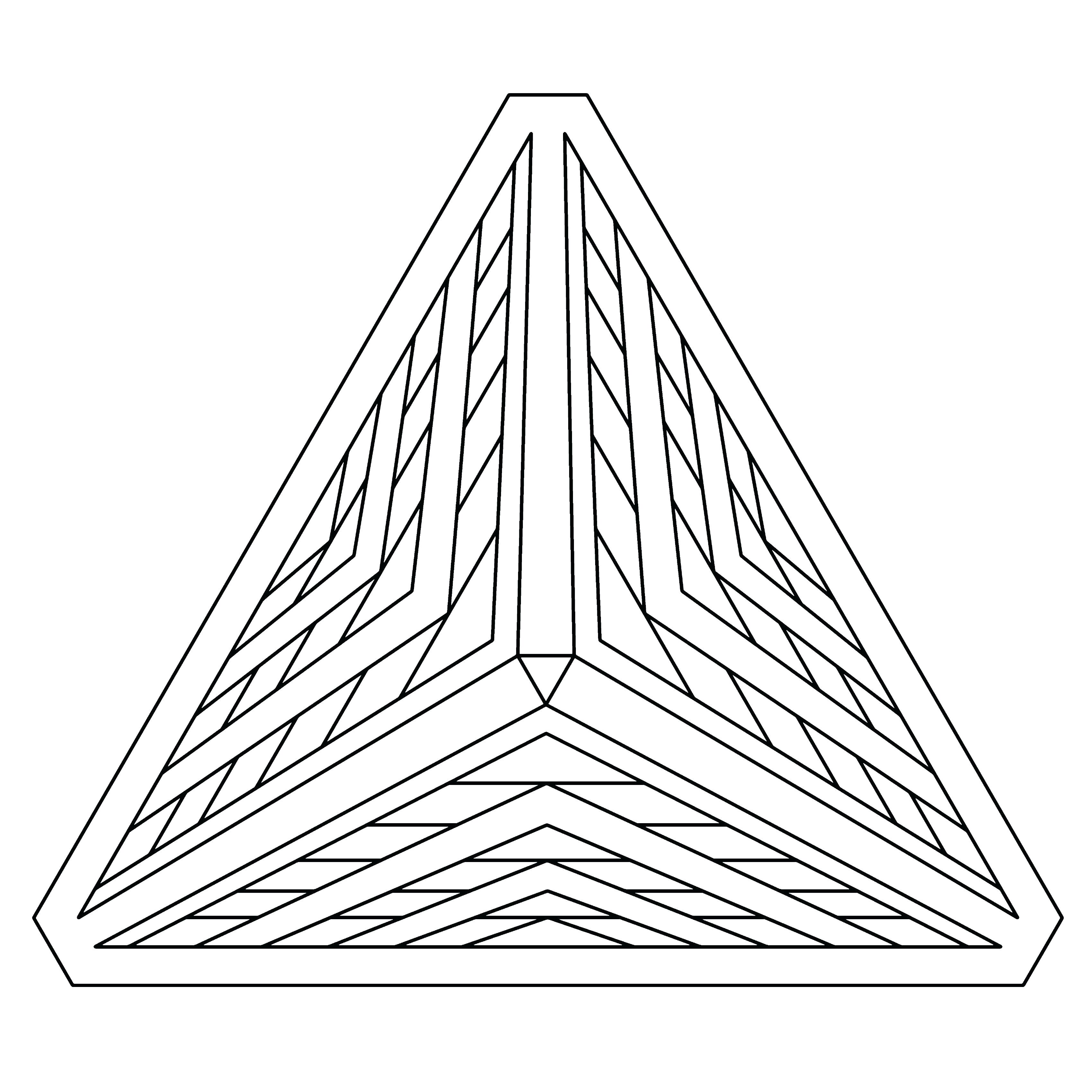 3400x3400 Coloring Pyramid Coloring Page Geometry 3 Geometric Colouring