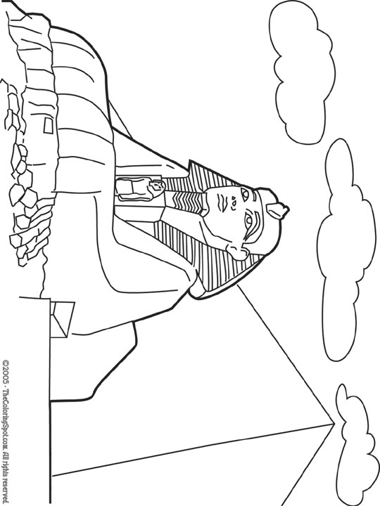 540x720 Great Sphinx Coloring Page Site Has Other Printables For Places