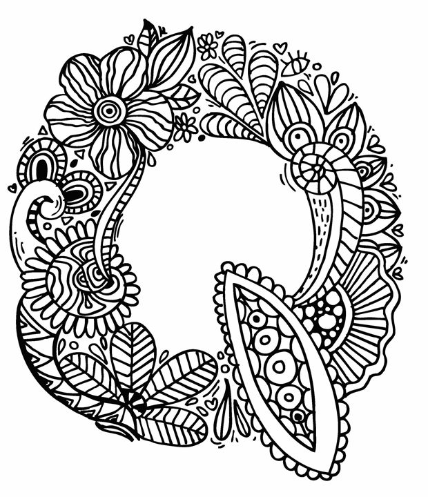 620x720 Alphabet Q Doodle Art