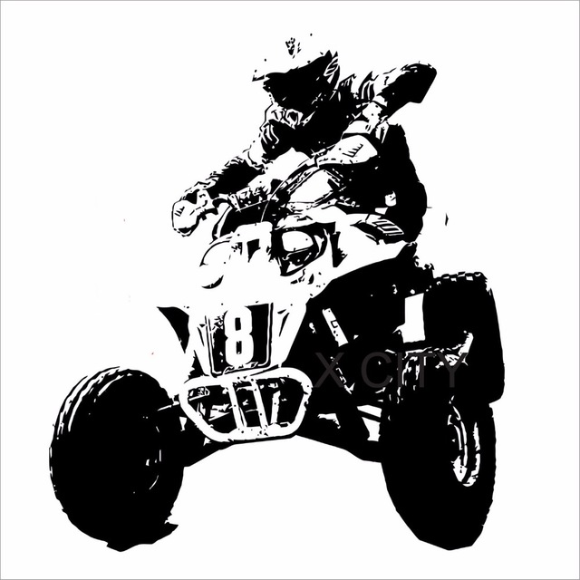 640x640 Quad Rider Wheeler Cool Extreme Sport Kids Boy Room Wall Decal