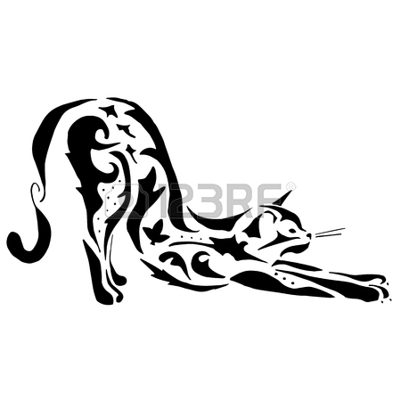 450x450 High Quality Cat Tattoo Or Drawing For Coloring Royalty Free