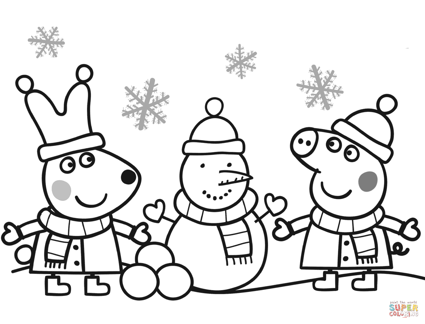 1409x1076 Quality Peppa Pig Coloring Pages Free