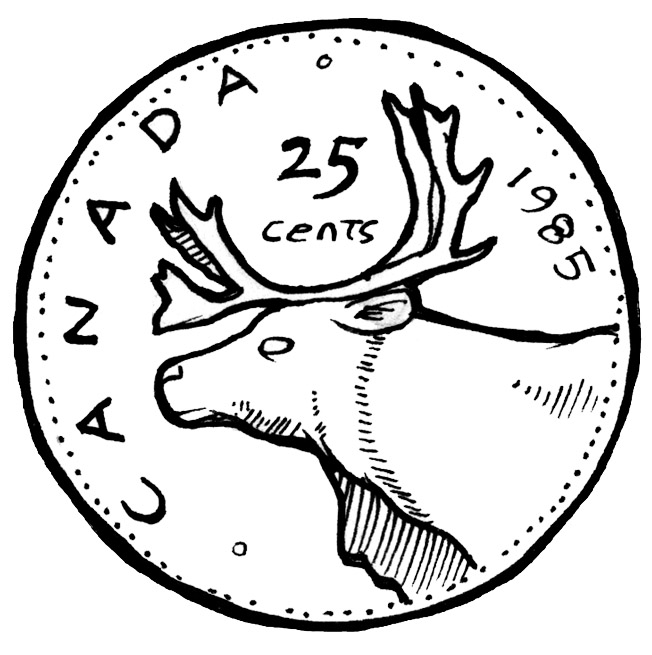 652x655 Canadian Quarter Clipart